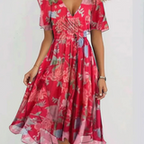Carlena | Letnia Sukienka Boho-Chic z Kwiatowym Printem