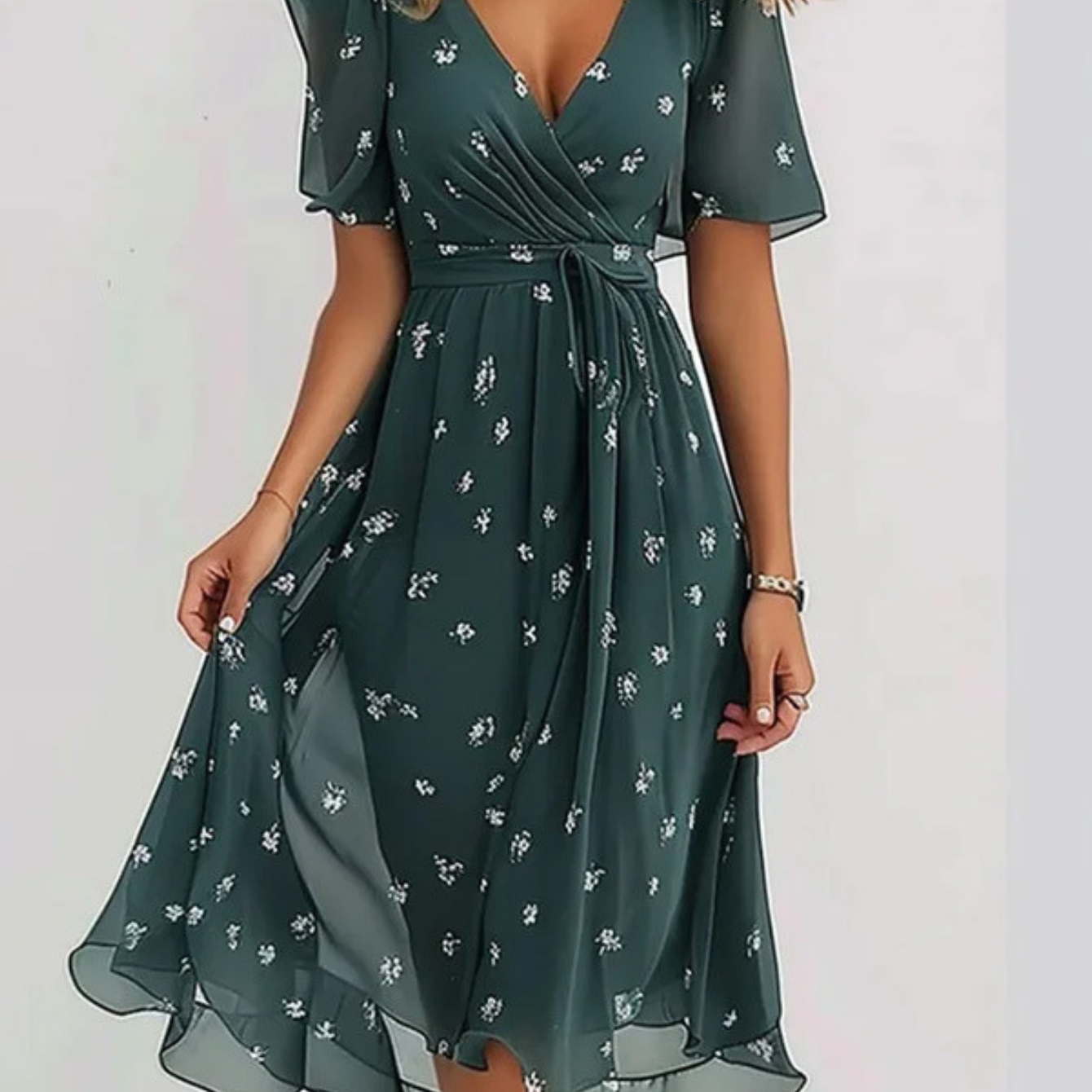 Carlena | Letnia Sukienka Boho-Chic z Kwiatowym Printem