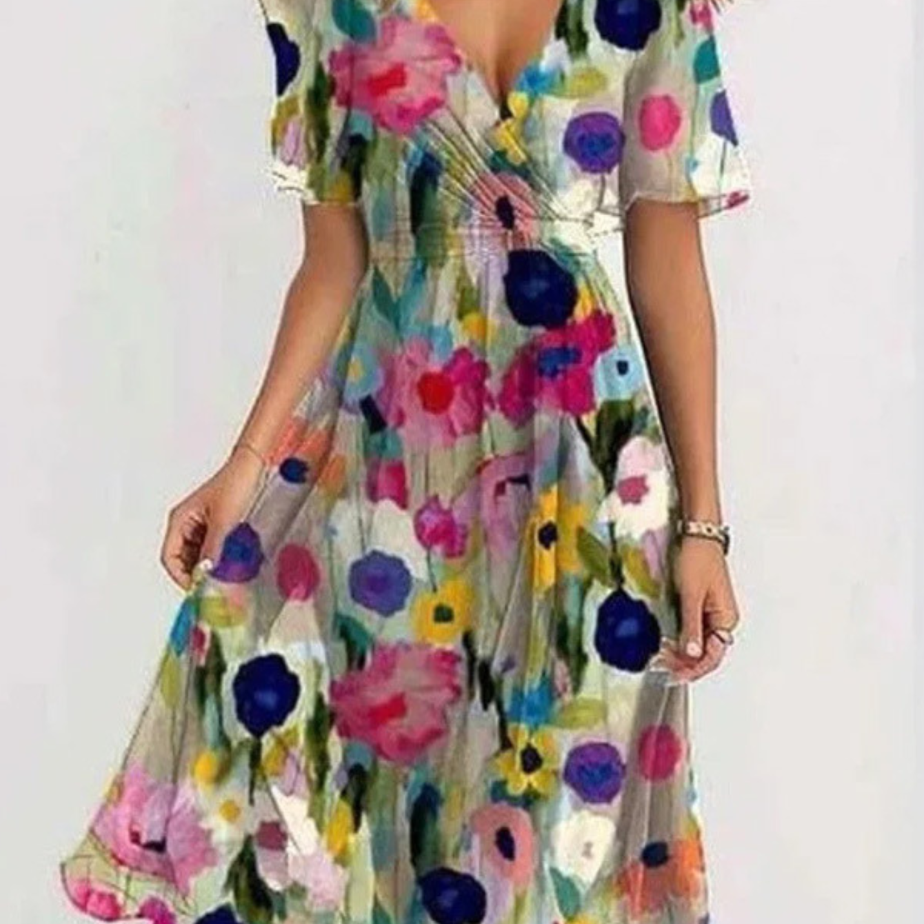 Carlena | Letnia Sukienka Boho-Chic z Kwiatowym Printem