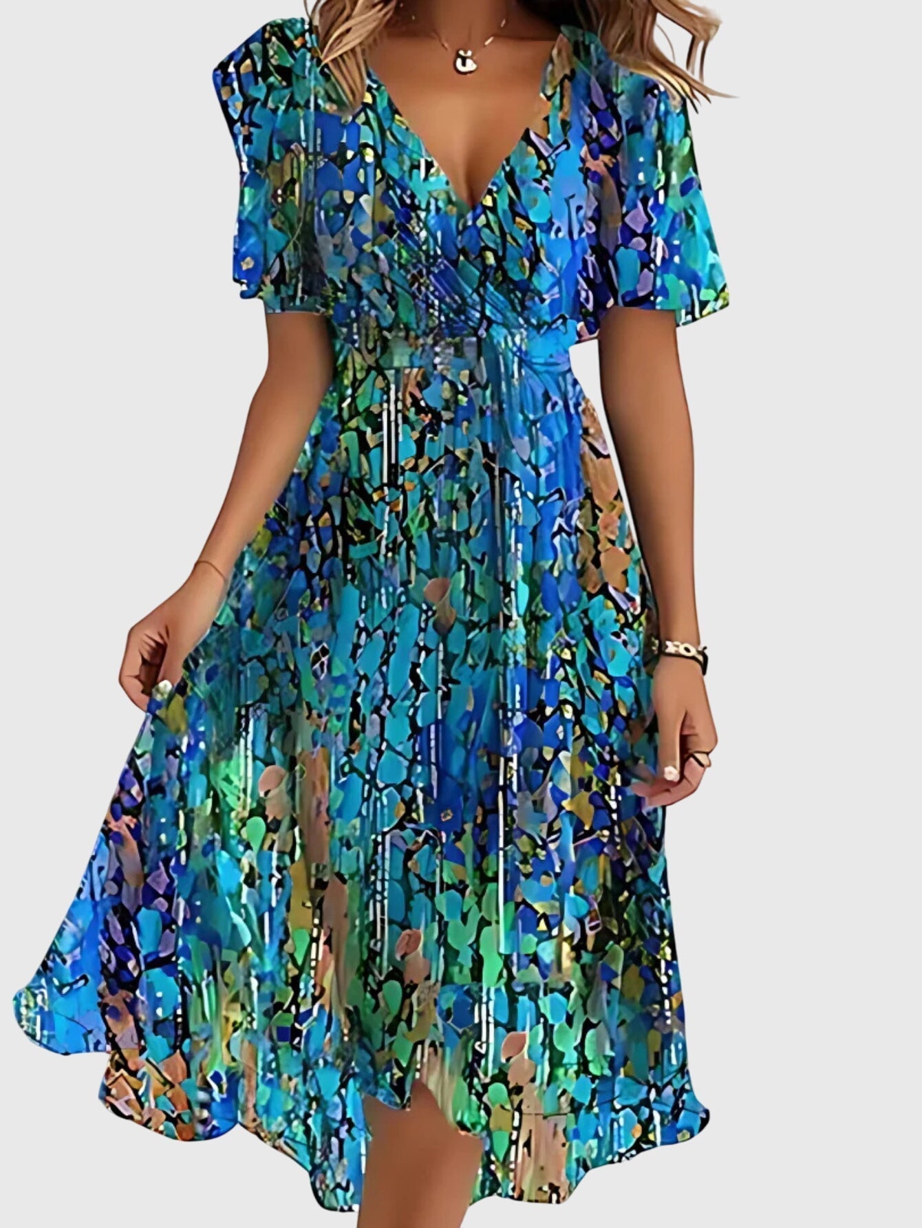Carlena | Letnia Sukienka Boho-Chic z Kwiatowym Printem