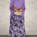 Carlena | Zwiewna sukienka maxi z falbanami maskująca brzuch i zapewniająca komfort