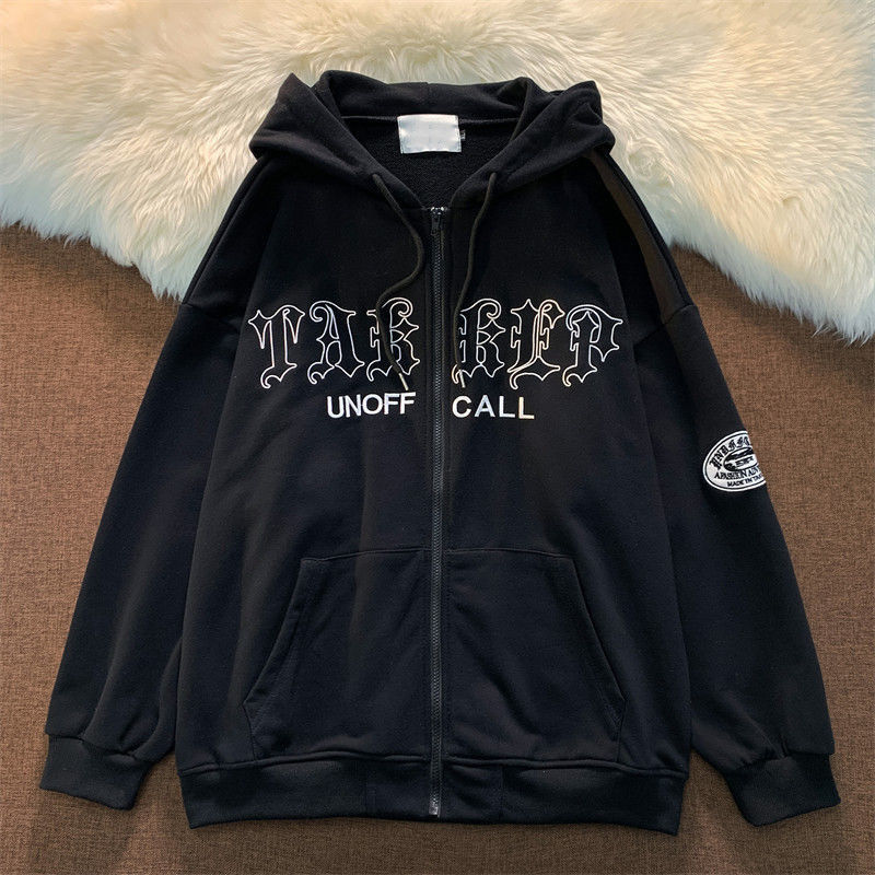 Carlena | Oversize bluza damska z kapturem i zamkiem streetwear