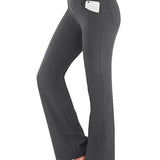 Carlena | Eleganckie spodnie bootcut z wysokim stanem i kieszeniami