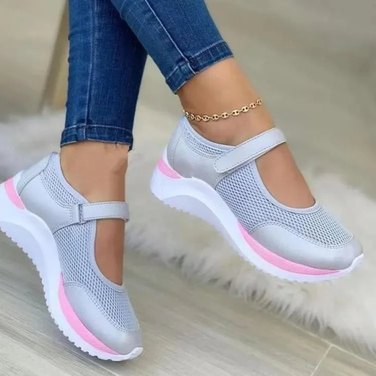 Carlena | Lekkie damskie sneakersy ortopedyczne z paskiem