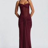Carlena | Elegancka sukienka maxi z dekoltem halter