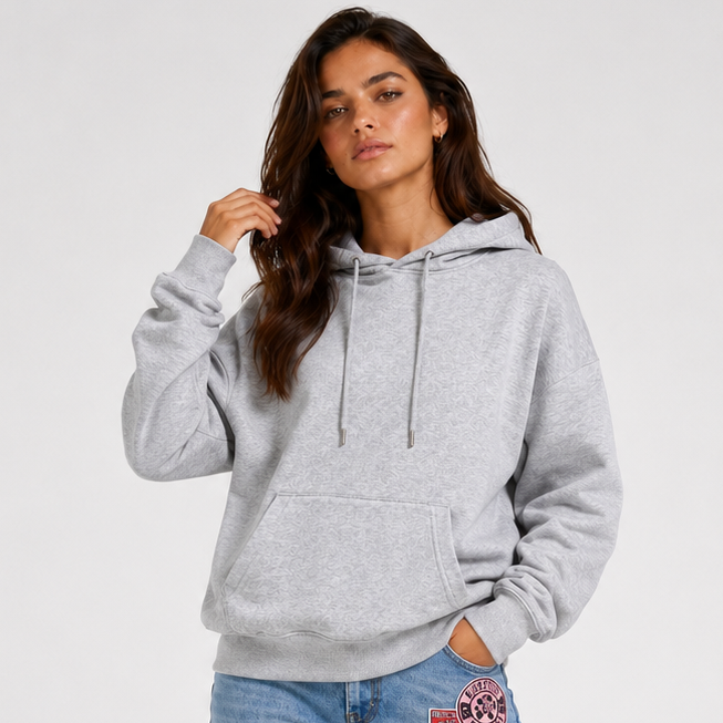 Carlena | Bluza z Kapturem z Motywem Gwiazdy w Panterkę