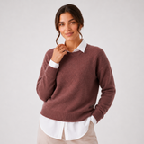 Carlena | Damski sweter wełniany o eleganckim kroju i minimalistycznym wykończeniu | Jolanta