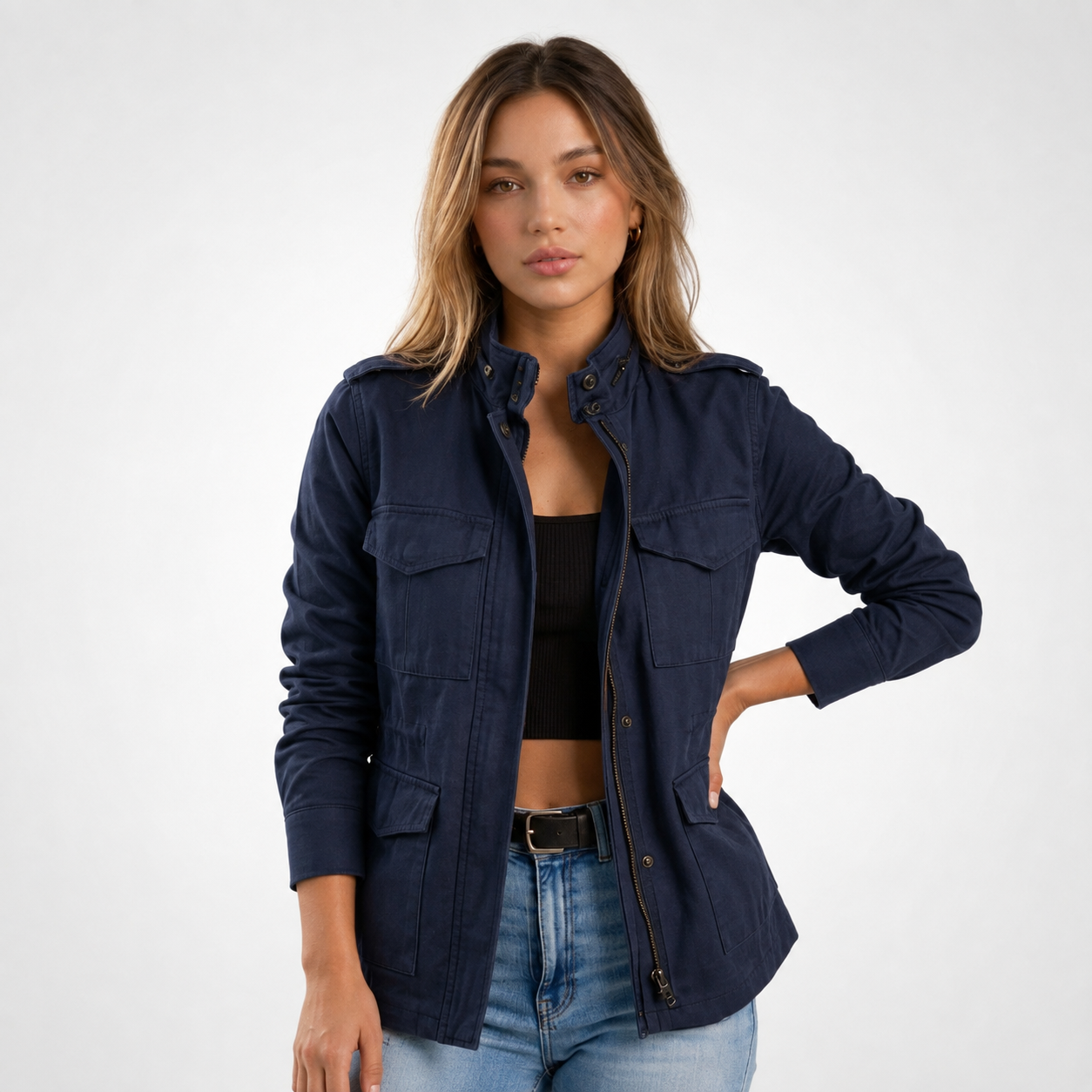 Carlena | Lekka Kurtka na Zamek w Stylu Casual