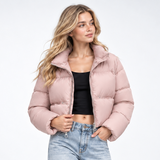 Carlena | Krótka Kurtka Puffer o Minimalistycznym Kroju