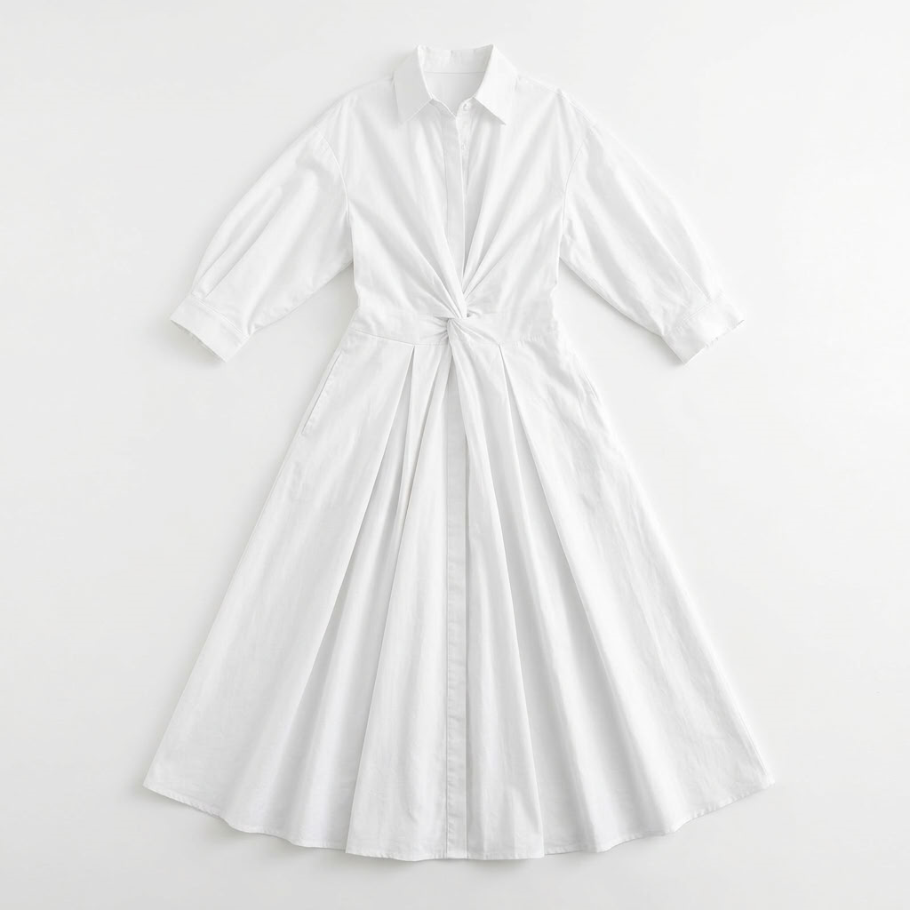 Koszulowa sukienka maxi biała – produkt