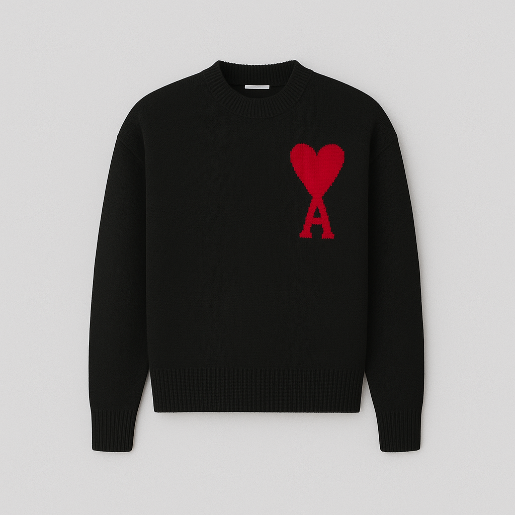 Carlena | Sweter oversize z dzianiny z detalem serca