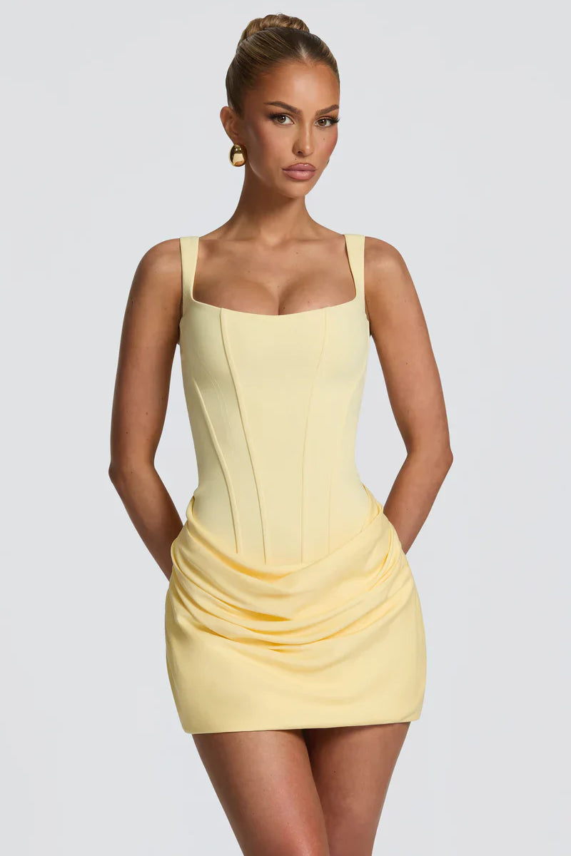 Carlena | Elegancka sukienka mini z gorsetem i marszczeniem