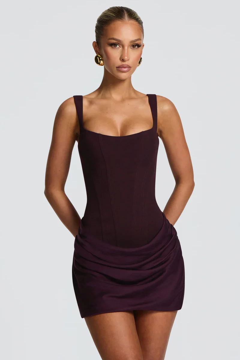 Carlena | Elegancka sukienka mini z gorsetem i marszczeniem