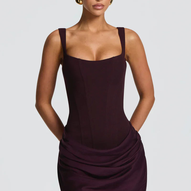 Carlena | Elegancka sukienka mini z gorsetem i marszczeniem