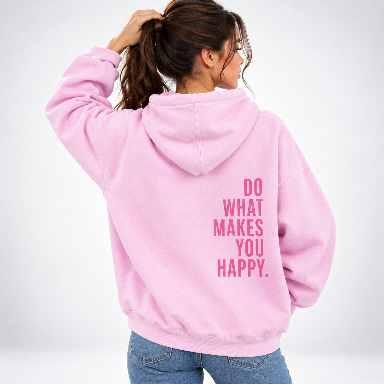 Carlena | Bluza Oversize z Nadrukiem na Plecach