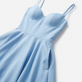 Carlena | Elegancka Sukienka Midi z Gorsetową Górą i Rozkloszowanym Dołem