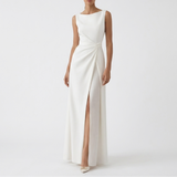 Carlena | Elegancka Sukienka Maxi z Drapowaniem na Wesele