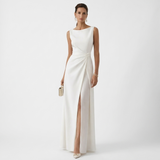 Carlena | Elegancka Sukienka Maxi z Drapowaniem na Wesele