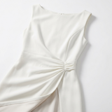 Carlena | Elegancka Sukienka Maxi z Drapowaniem na Wesele