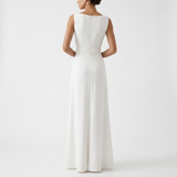 Carlena | Elegancka Sukienka Maxi z Drapowaniem na Wesele