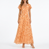 Carlena | Elegancka Sukienka Maxi w Kwiaty z Dekoltem V Lilia