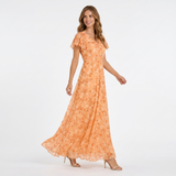 Carlena | Elegancka Sukienka Maxi w Kwiaty z Dekoltem V Lilia