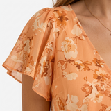 Carlena | Elegancka Sukienka Maxi w Kwiaty z Dekoltem V Lilia
