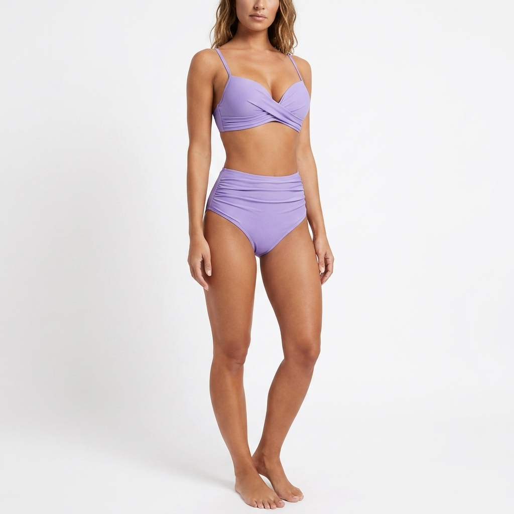 Carlena | Wyszczuplające Bikini z Wysokim Stanem i Efektem Push Up Retro