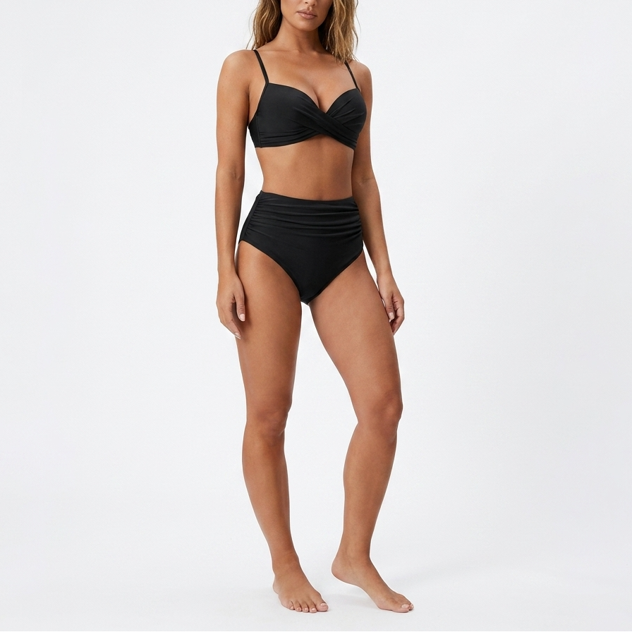 Carlena | Wyszczuplające Bikini z Wysokim Stanem i Efektem Push Up Retro
