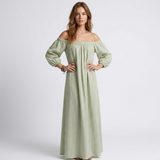 Carlena | Oversize Sukienka Maxi z Odkrytymi Ramionami i Luźnymi Rękawami