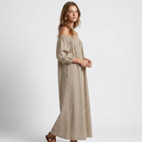 Carlena | Oversize Sukienka Maxi z Odkrytymi Ramionami i Luźnymi Rękawami