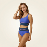 Carlena | Damskie Bikini Color Block z Topem Sportowym