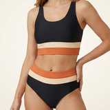 Carlena | Damskie Bikini Color Block z Topem Sportowym