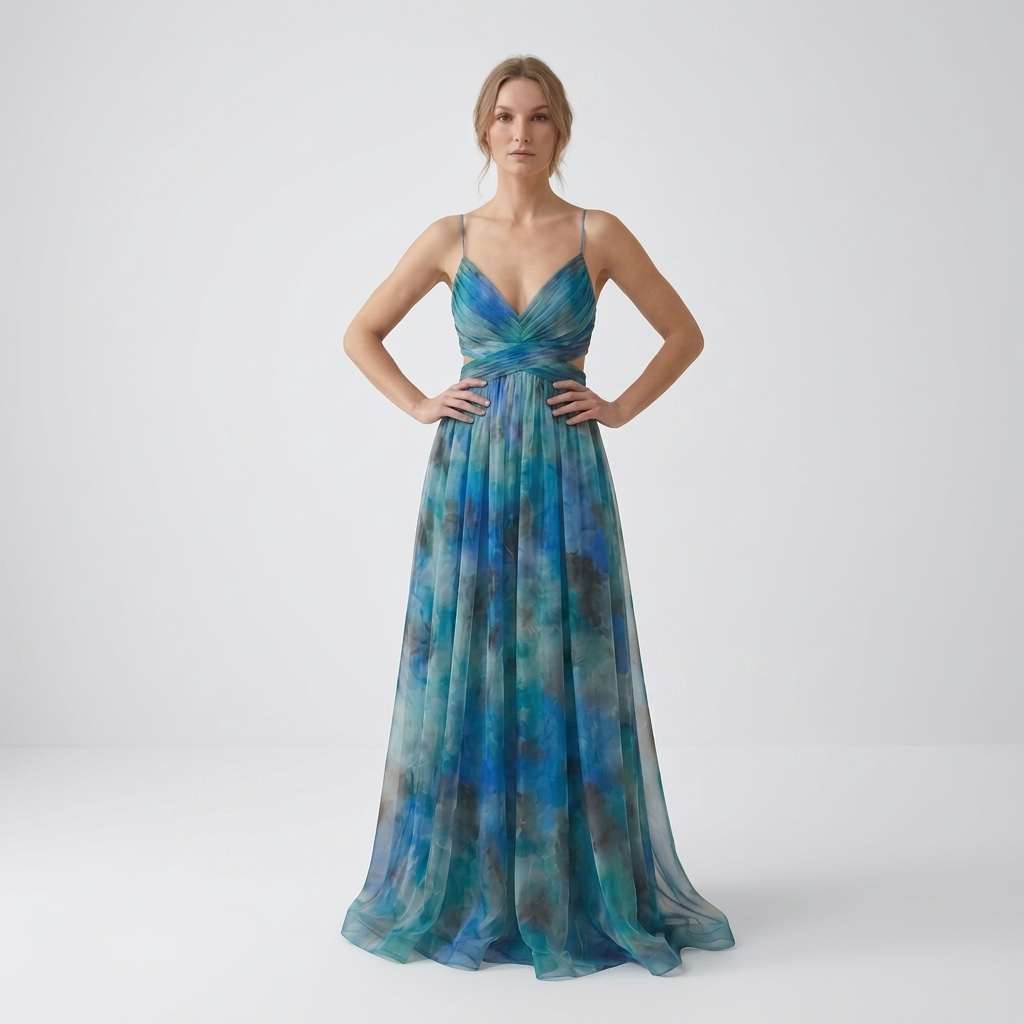 Carlena | Damska Sukienka Maxi w Kwiaty z Odkrytymi Plecami