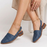 Carlena | Damskie Plecione Loafersy Slingback z Regulowanym Paskiem