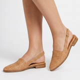 Carlena | Damskie Plecione Loafersy Slingback z Regulowanym Paskiem