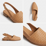 Carlena | Damskie Plecione Loafersy Slingback z Regulowanym Paskiem