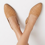 Carlena | Damskie Plecione Loafersy Slingback z Regulowanym Paskiem