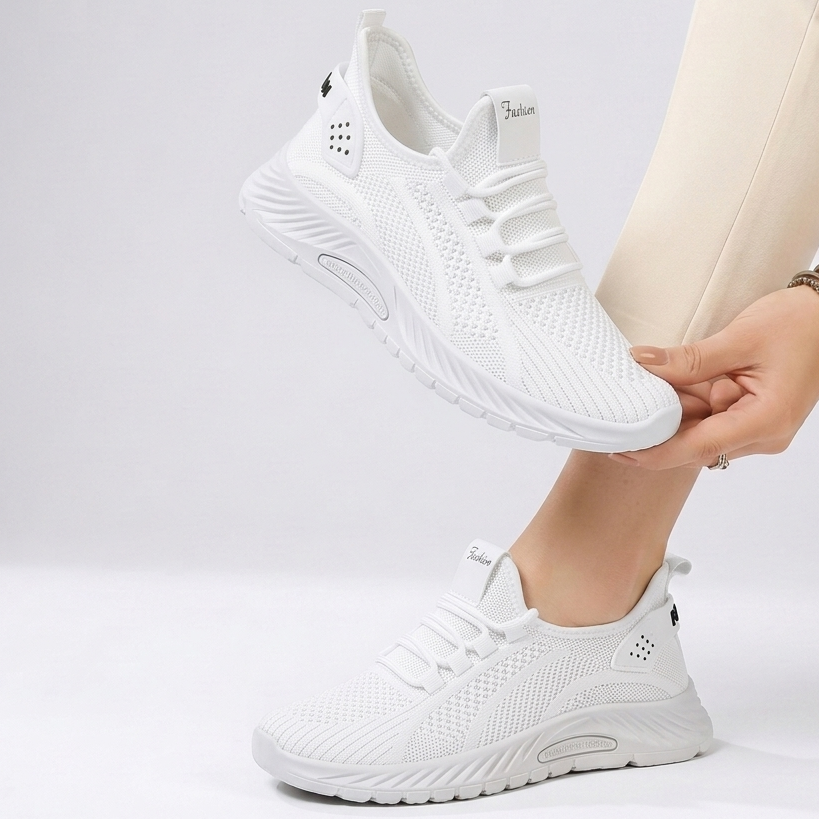Carlena | Damskie Oddychające Sneakersy z Dzianiny