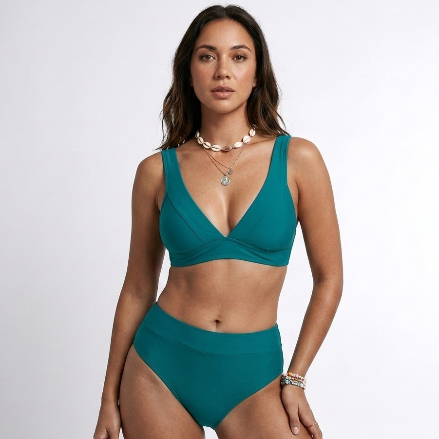 Carlena | Damskie Bikini z Wysokim Stanem i Dekoltem V