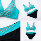 Carlena | Damskie Bikini z Geometrycznym Wzorem i Modelującym Fasonem