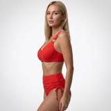 Carlena | Damskie Bikini z Wysokim Stanem i Prążkowaną Tkaniną