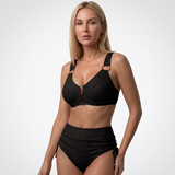 Carlena | Damskie Bikini z Wysokim Stanem i Prążkowaną Tkaniną