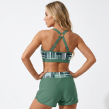 Carlena | Damskie Bikini z Wysokim Stanem i Szortami