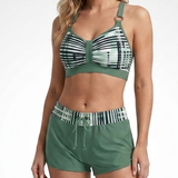 Carlena | Damskie Bikini z Wysokim Stanem i Szortami