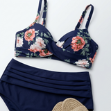 Carlena | Damskie Bikini z Wysokim Stanem i Kwiatowym Wzorem