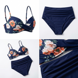 Carlena | Damskie Bikini z Wysokim Stanem i Kwiatowym Wzorem