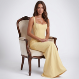 Carlena | Suknia Maxi z Gorsetem i Drapowaniem