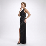 Carlena | Elegancka Sukienka Maxi na Jedno Ramię z Rozcięciem