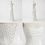 Carlena | Elegancka Satynowa Suknia Maxi z Gorsetem i Dekoltem Cowl
